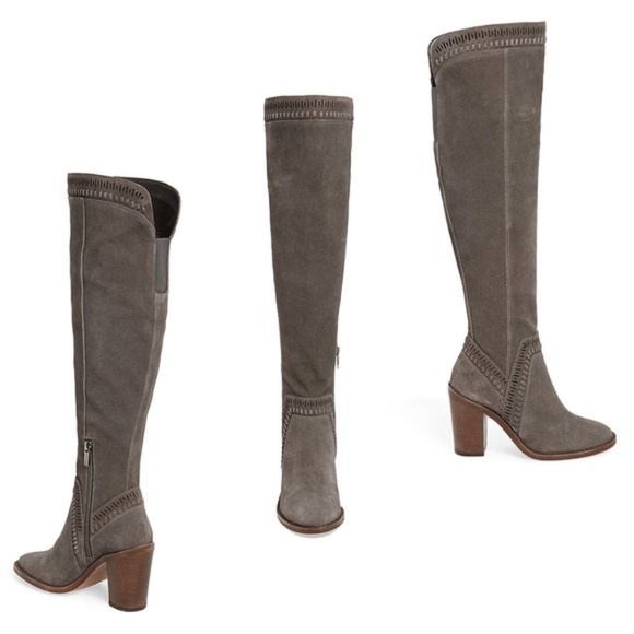 NEW Vince Camuto Madolee Over the Knee Taupe Suede Boots - W10 - Picture 1 of 10